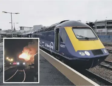  ??  ?? 0 The first train arrives in Aberdeen as another blazes in Exeter