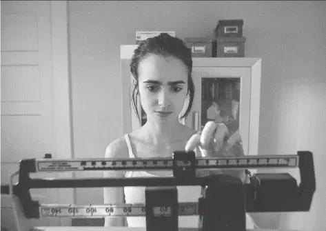  ?? NETFLIX ?? Actress Lily Collins, who had battled an eating disorder in real life, claims to have lost weight in a healthy way for her role in To the Bone.