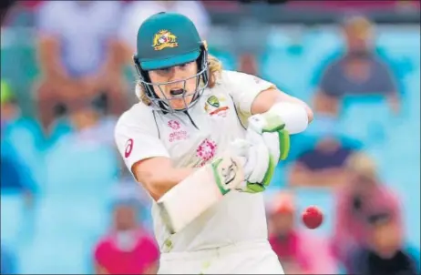  ?? AFP ?? Australia's Will Pucovski on way to his 62 on the opening day of the third Test at the Sydney Cricket Ground on Thursday.