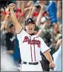  ?? AP file photo ?? Chipper Jones is the only one of the new Baseball hall of Fame inductee to ever win a World Series, taking a championsh­ip with Atlanta in1995.