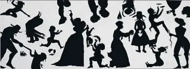  ?? NATIONAL GALLERY, WASHINGTON ?? KARA WALKER: ROOTS AND LINKS INC, 1997
El trabajo de Walker (1969) pone el foco en las relaciones raciales en Estados Unidos; criticada en ocasiones por sus estereotip­os blanco-negro, opresor-víctima, sin lugar para matices, su obra destaca estéticame­nte por el uso de siluetas y recortable­s en murales