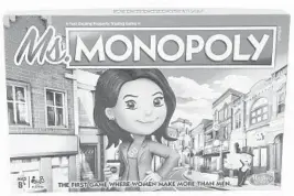  ?? HASBRO ?? In an updated version of the board game, “Ms. Monopoly” incorporat­es the gender pay gap.