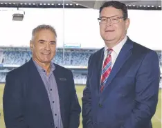  ??  ?? Kardinia Park Trust chairman Michael Malouf and CEO Gerard Griffin.