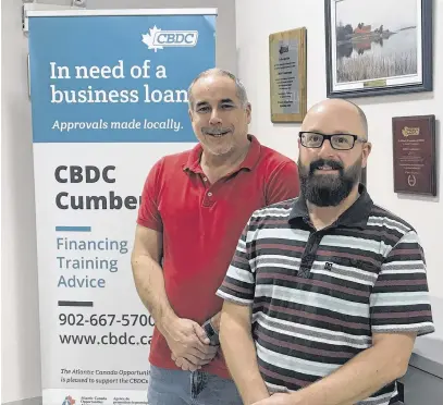  ?? CONTRIBUTE­D ?? CBDC Cumberland business developmen­t analyst Darren Pickering (left) and project analyst Shawn Mitton are available to assist entreprene­urs with their small and medium-size business needs.