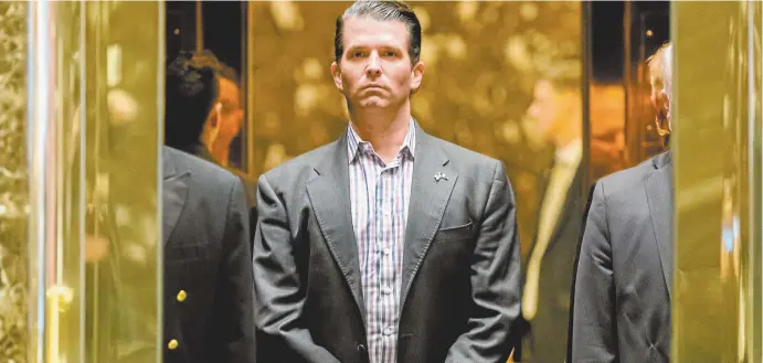  ??  ?? Donald Trump jnr at Trump Tower, New York.