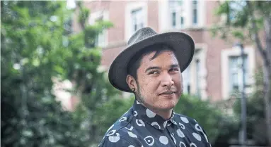  ?? JASON FRANSON THE CANADIAN PRESS ?? Cree poet Billy-Ray Belcourt said he’s trying to find a balance between recognizin­g the pain Indigenous people shoulder while emphasizin­g the ways they care for one another in striving toward freedom and joy.