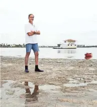  ?? MEGHAN MCCARTHY/PALM BEACH POST ?? Fane Lozman of Miami Beach owns eight acres of submerged land along Singer Island in Riviera Beach. He towed his floating home to the property in 2016.