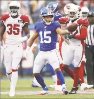  ?? Adam Hunger / Associated Press ?? The New York Giants’ Golden Tate celebrates during the first half against the Arizona Cardinals.