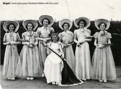  ??  ?? Regal Cowie gala queen Elizabeth Walker with her court