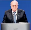  ??  ?? FIFA President Sepp Blatter speaks during the second day of the UEFA Congress in central London on Friday. (AFP)