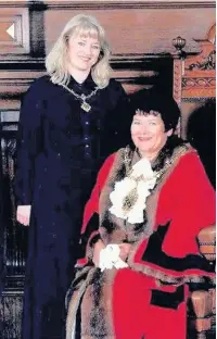  ??  ?? Pictured is former Mayor of Charnwood Ida Thurlby with her daughter Debbie, who acted as her consort. Image courtesy of Charnwood Borough Council.