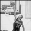  ?? ?? Pictured, Evin Ashcraft dunks, Victoria Lingo and Haylie Helton battle for possession while Blake Smith attacks the rim against Kadin Baker.