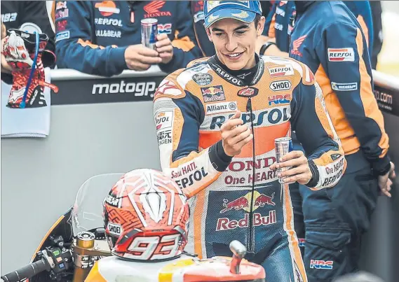  ?? FOTO: EFE ?? Marc Márquez tiene una magnífica oportunida­d de marchar de vacaciones líder. El de Cervera, cuarto en la tabla, parte de la pole y sus rivales directos, de tercera y cuarta fila en Alemania