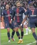  ??  ?? Marquinhos, Neymar y Mbappé .