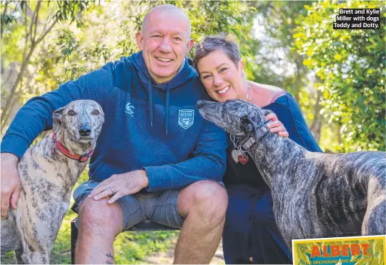  ?? ?? Brett and Kylie Miller with dogs Teddy and Dotty.