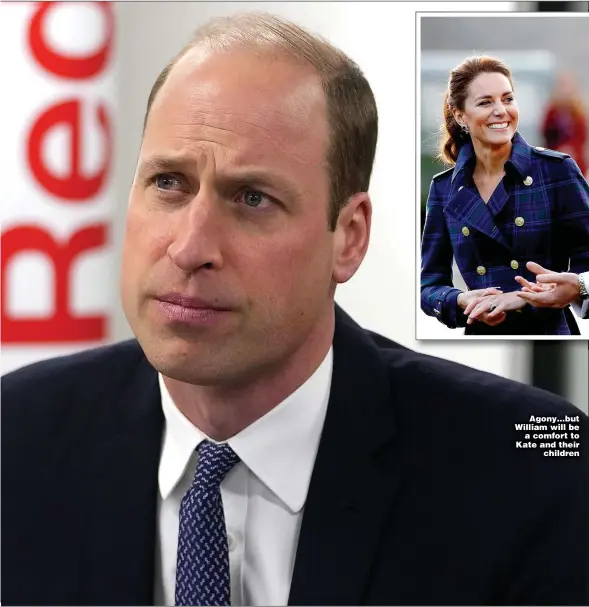  ?? ?? Agony…but William will be a comfort to Kate and their children