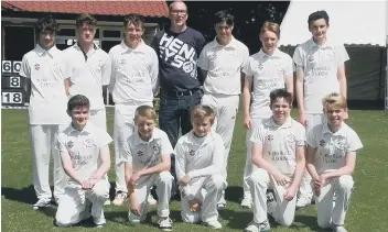  ?? ?? Wykeham Under-16s, who won the Greenwood Hire Derwent Valley League title on Sunday against Driffield are, back, from left, Christian Mummert, Lewis Eustace, Tom Poor, Gareth Bernard (manager), Ben Norman, Ciran Hunter, Jake Turnbull, front, from left, Toby Dennis, Henry Tubbs, Josh Stockill, Max Lane and Tom Hutchinson