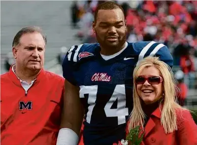  ?? GETTY IMAGES FILE PHOTO ?? Michael Oher, who went on to play in the NFL after starring at Ole Miss, alleges he was bamboozled by Sean and Leigh Anne Tuohy, who gave him a home years ago.