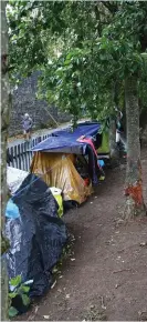 ??  ?? Tents where homeless people live along The Royal Canal in Dublin