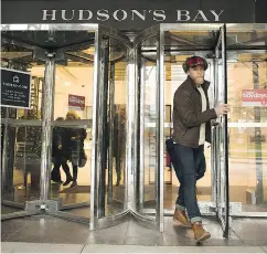  ?? NATHAN DENETTE / THE CANADIAN PRESS ?? HBC took pains in its quarterly report to note that its Hudson’s Bay stores in Canada performed well.
