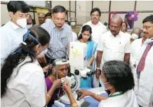  ?? ?? Health Minister Ma Subramania­n inaugurati­ng Ophthalmol­ogy centre at Govt Omandurar Medical College Hospital in Chennai on Monday