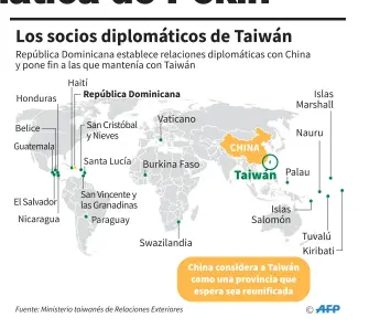 Taiwán lamenta diplomática de Pekín - PressReader