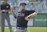  ?? NAM Y. HUH — THE ASSOCIATED PRESS ?? Indians starter Zach Plesac delivers to the White Sox during the first inning Aug. 8in Chicago.