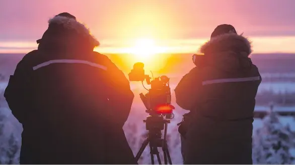  ?? PROPER TELEVISION ?? All is quiet on the set of True North Calling, a new docu-series focusing on Canadians surviving and thriving in the far North.