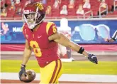  ?? ALEX GALLARDO/AP ?? Southern California wide receiver Amon-Ra St. Brown and his teammates need to beat UCLA to wrap up a spot in the Pac-12 championsh­ip.