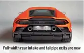  ??  ?? Full-width rear intake and tailpipe exits are new