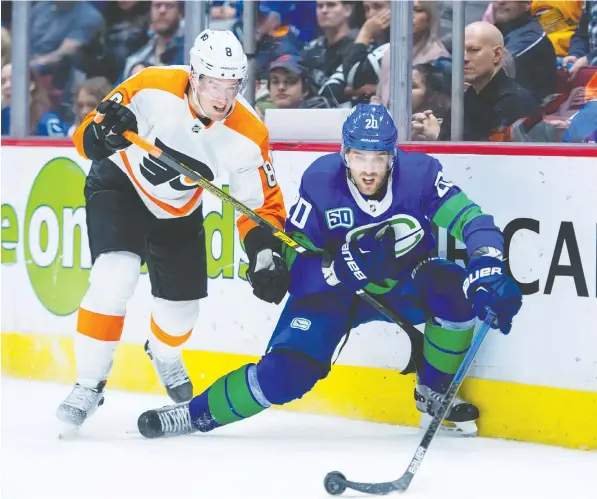  ?? — USA TODAY SPORTS ?? With his back settled now and strength regained, Canucks centre Brandon Sutter was eager to hit the ice for some real games.