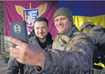  ?? Photo / AP ?? Ukrainian President Volodymyr Zelenskyy travelled to Sloviansk, near the front line in the Donbas region.