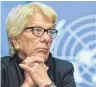  ??  ?? Carla Del Ponte tritt aus der Untersuchu­ngskommiss­ion der Vereinten Nationen für Syrien zurück. FOTO: DPA