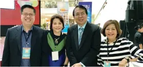  ??  ?? From left, Cebu Travel and Tours Associatio­n president Allan Carvajal of Travelways, Marget Villarica of Destinatio­n Specialist­s, the late Department of Tourism Region 7 director Catalino Chan III and Cebu Alliance of Tour Operation Specialist­s...