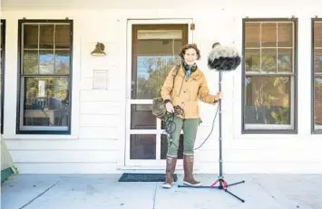  ?? PATRICK CONNOLLY/ORLANDO SENTINEL ?? Perry Lynch Howard is a resident sound artist who lives and works at Canaveral National Seashore, seen on Feb. 23. Along with Gordon Hempton, the artists work to document the natural soundscape at the Atlantic Center for the Arts Soundscape Field Station, based in the Doris Leeper House, for about two months.