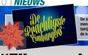  ??  ?? De afgelopen weken konden de lezers van Het Belang van Limburg gewone mensen nomineren die iets uitzonderl­ijks doen voor hun gemeenscha­p. Uit de talrijke nominaties selecteerd­e de redactie tien opmerkelij­ke verhalen. Tijdens de kerstvakan­tie leest u...