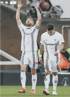  ?? ?? Former Posh striker Matt Godden after one of his goals for Coventry.