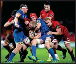  ??  ?? Issues on the road: Van der Flier makes a tackle during Leinster’s defeat to Munster at Thomond Park last month