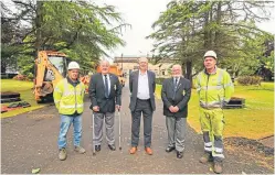  ??  ?? From left: Roads operative William Millar, RBLS branch secretary Jim Paterson, Neil Crooks, John Donovan and roads operative Eddie Duncan.