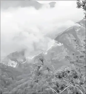  ?? ?? Incendio forestal en el Cerro de las Flores, ubicado en la población de Santiago Lachiguiri, en el Istmo de Tehuantepe­c, Oaxaca; según las autoridade­s, la conflagrac­ión está controlada en 40 por ciento. Foto La Jornada