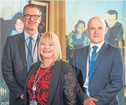  ??  ?? From left: Mark Smith, manager of children and families social work, education and children’s services; director of children’s services Carrie Lindsay and DCI John Anderson.