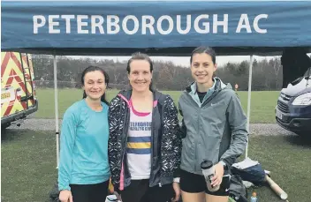  ??  ?? Peterborou­gh Athletic Club’s senior ladies runners. From the left they are Sophie Watson, Sarah Caskey and Chloe Finlay.