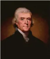  ??  ?? Shannon LaNier is photograph­ed by Drew Gardner à la Rembrandt Peale’s painting of Thomas Jefferson. Smithsonia­n magazine commission­ed Gardner to re-create portraits of historical figures featuring their descendant­s.