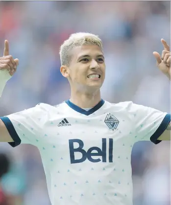  ?? THE CANADIAN PRESS/FILES ?? Vancouver Whitecaps forward Fredy Montero has 10 goals in Major League Soccer action this season, including two against his former team, the Seattle Sounders, in an April meeting.