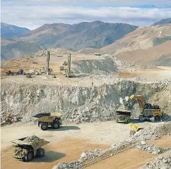  ?? PHOTO COURTESY OF BARRICK ?? Barrick Gold’s Veladero mine in the San Juan Province.