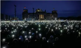  ?? ?? More than a million people have taken part in a wave of protests against the AfD across Germany in the past week, including in Berlin last Sunday. Photograph: Ebrahim Noroozi/AP