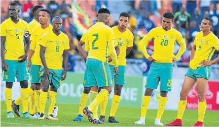  ?? Picture: GALLO IMAGES ?? DEFLATING TIMES: Bafana Bafana lost to Madagascar during the 2018 Cosafa Cup quarterfin­al match on Sunday. Coach Stuart Baxter says his young guns will learn from their mistakes