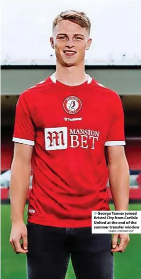  ?? Rogan Thomson/JMP ?? George Tanner joined Bristol City from Carlisle United at the end of the summer transfer window