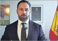  ??  ?? Santiago Abascal, líder de Vox, en un momento del vídeo.