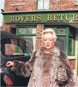  ??  ?? CALLED TIME Rovers landlady Bet Lynch fled Street to escape her debts